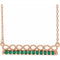 14K Rose Natural Emerald Infinity-Inspired Bar 18