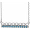 Sterling Silver Natural Aquamarine Infinity-Inspired Bar 16