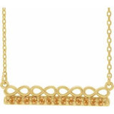 14K Yellow Natural Citrine Infinity-Inspired Bar 18" Necklace