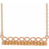 14K Rose Natural Citrine Infinity-Inspired Bar 18" Necklace