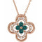14K Rose Natural Alexandrite & .08 CTW Natural Diamond Clover 18