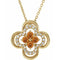 14K Yellow Natural Citrine & .08 CTW Natural Diamond Clover 18