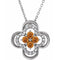 Platinum Natural Citrine & .08 CTW Natural Diamond Clover 18