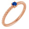 14K Rose 3 mm Natural Blue Sapphire Solitaire Rope Ring