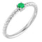 Platinum 3 mm Lab-Grown Emerald Solitaire Rope Ring