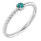 Sterling Silver 3 mm Lab-Grown Alexandrite Solitaire Rope Ring