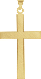14K Yellow Gold 49.4x25 mm Cross Pendant
