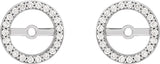 14K White Gold 1/10 CTW Natural Diamond Earring Jackets with 6.1 mm ID
