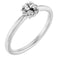 14K White 4 mm Round Solitaire Rope Ring Mounting