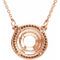 14K Rose 10 mm Round Halo-Style 16