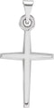 14K White Gold 23.38x11.75 mm Cross Pendant