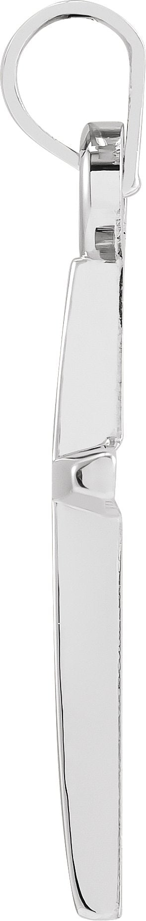 14K White Gold 23.38x11.75 mm Cross Pendant