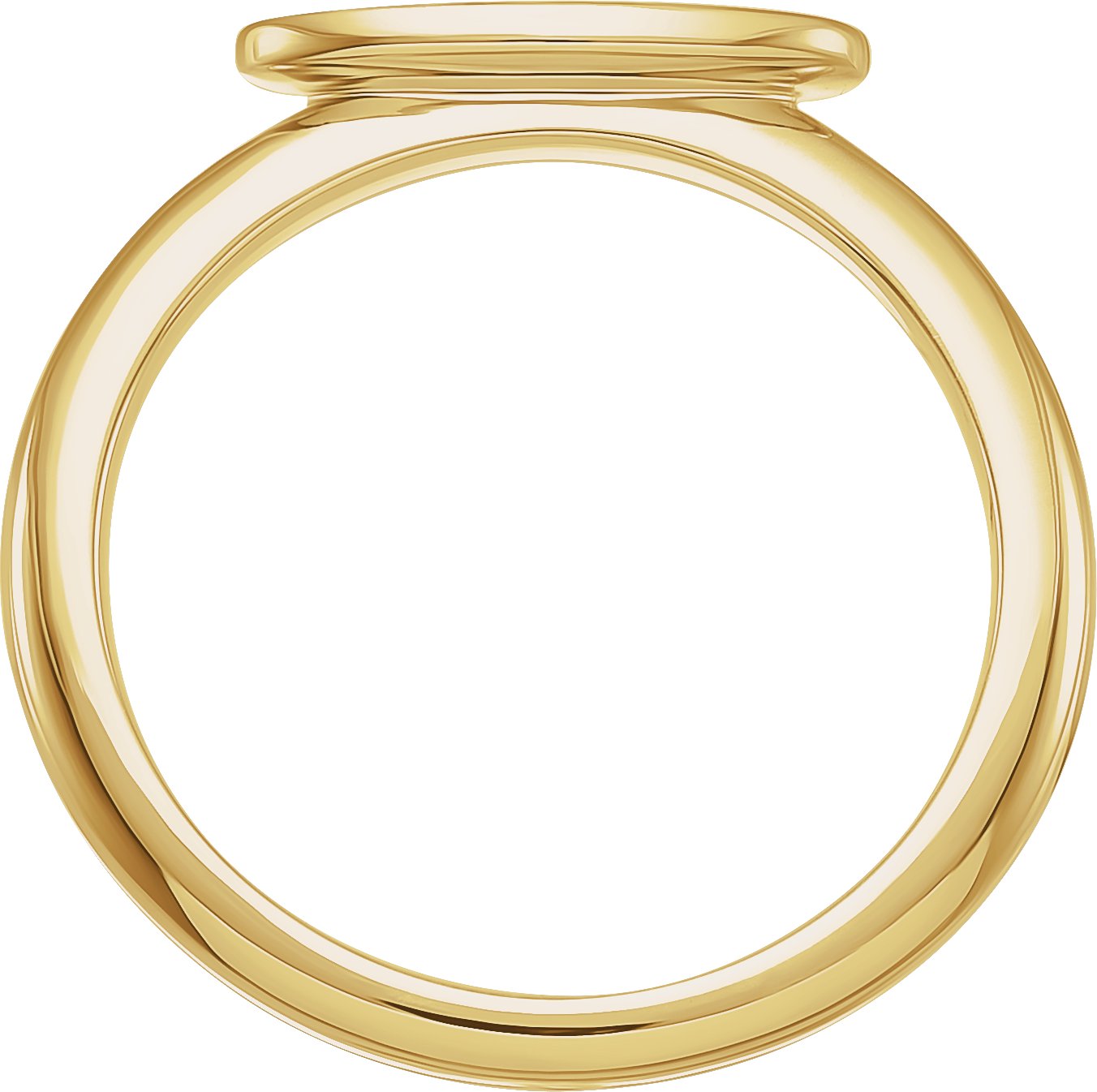 14K Yellow Gold 13x5.5 mm Oval Signet Ring