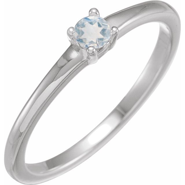 Sterling Silver Natural Blue Sheen Moonstone Ring