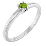 Platinum Natural Peridot Ring