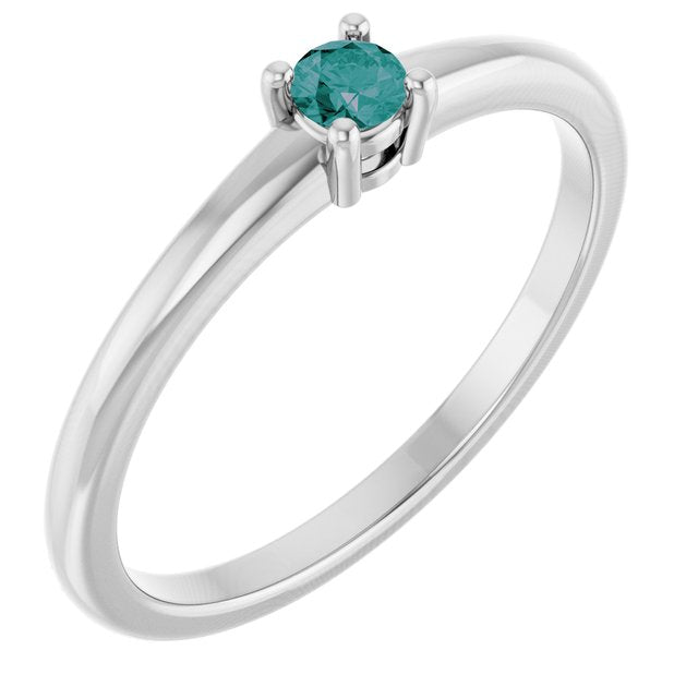 Platinum Lab-Grown Alexandrite Ring