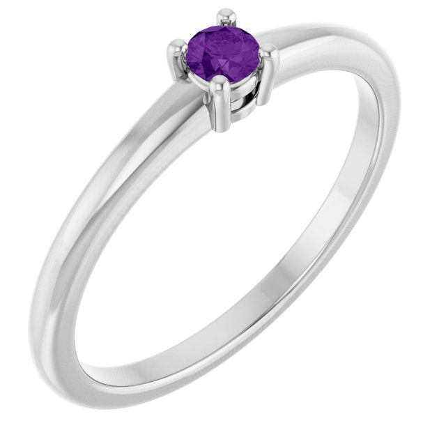Platinum Natural Amethyst Ring