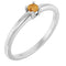 Platinum Natural Citrine Ring