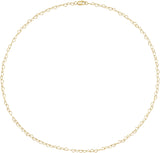 14K Yellow Gold 3.2 mm Heart Cable 7" Chain