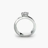Wide Band Solitaire with Pavé Band