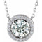 14K White Natural White Sapphire & .05 CTW Natural Diamond Halo-Style 16