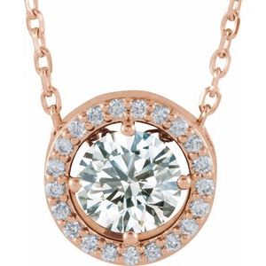 14K Rose 1/2 CTW Natural Diamond 16" Necklace