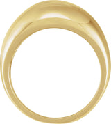 14K Yellow Gold 12 mm Dome Ring