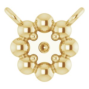 10K Yellow 2 mm Round Beaded Youth Necklace Center Mounting