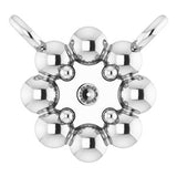 Sterling Silver 2 mm Round Beaded Youth Necklace Center Mounting