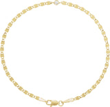 14K Yellow Gold .06 CT Natural Diamond Bezel-Set Link 7 1/2" Bracelet