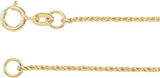 14K Yellow Gold 1 mm Twisted Wheat 24" Chain