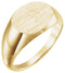 14K Yellow Gold 14x12 mm Oval Signet Ring