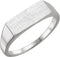 14K White Gold 15x7 mm Rectangle Signet Ring