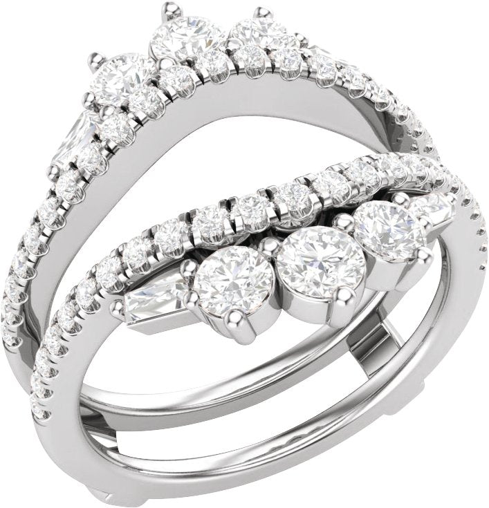 14K White Gold 1 1/5 CTW Lab-Grown Diamond Ring Guard
