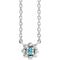 Sterling Silver Natural Blue Zircon Beaded Youth 16