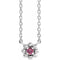 14K White Natural Pink Tourmaline Beaded Youth 16