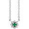 Platinum Lab-Grown Emerald Beaded Youth 16