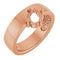 14K Rose 7x5 mm Oval Asymmetric Solitaire Ring Mounting