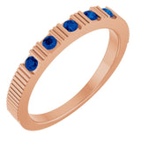 14K Rose Natural Blue Sapphire Stackable Ring