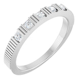 Platinum Natural White Sapphire Stackable Ring