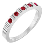 Sterling Silver Lab-Grown Ruby Stackable Ring