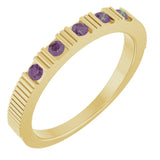 14K Yellow Lab-Grown Alexandrite Stackable Ring