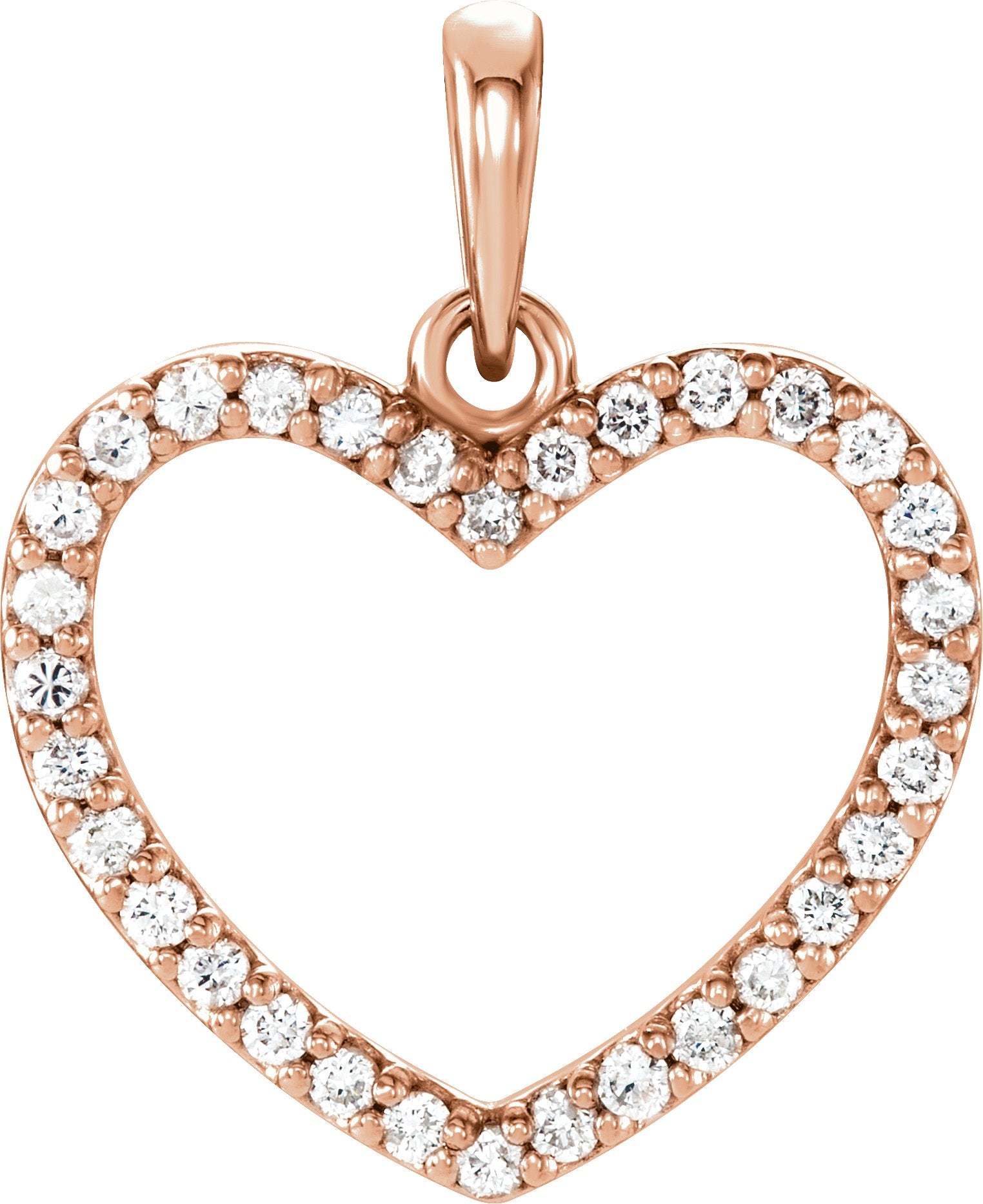 14K Rose Gold 1/5 CTW Natural Diamond Heart Pendant