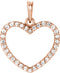 14K Rose Gold 1/5 CTW Natural Diamond Heart Pendant