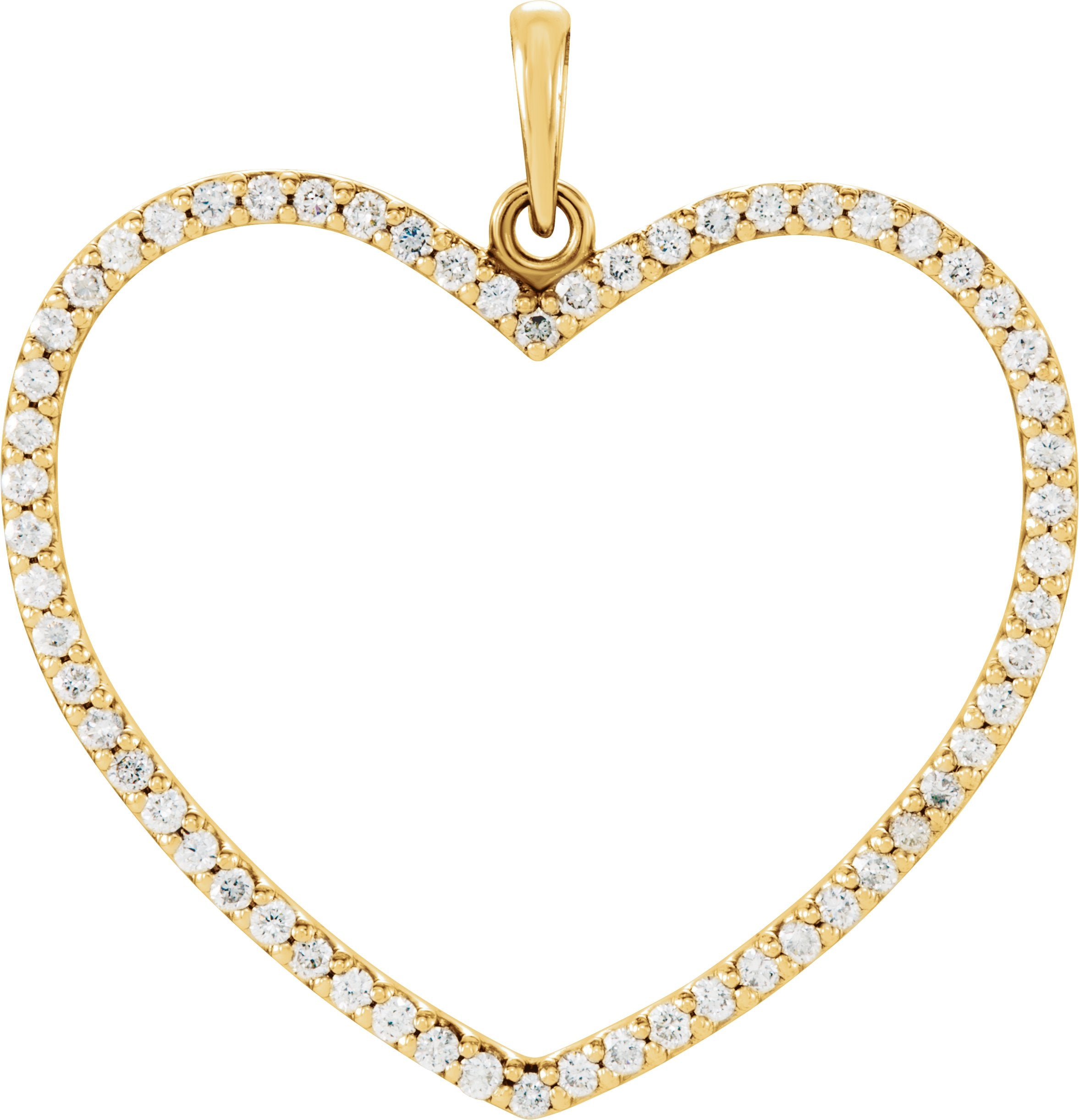 14K Yellow Gold 3/8 CTW Natural Diamond Heart Pendant