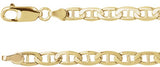 14K Yellow Gold 4.5 mm Curbed Anchor 24" Chain