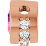 14K Rose Gold Natural Pink Tourmaline & 1/10 CTW Natural Diamond Pendant
