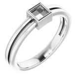 14K White 3.25 mm Square Ring Mounting