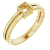 18K Yellow 3.25 mm Square Ring Mounting