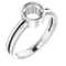 18K White 6 mm Round Ring Mounting